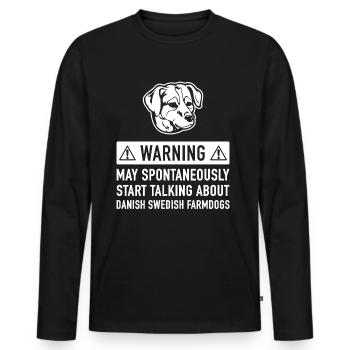 Drôle de chien de ferme dano-suédoise Idée cadeau - T-shirt manches longues Premium bio Homme - noir - Devant - Nico (187cm)
