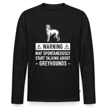 Funny Greyhound Gift Idea - Men's Premium Organic Long Sleeve Shirt - black - Front - Nico (187cm)