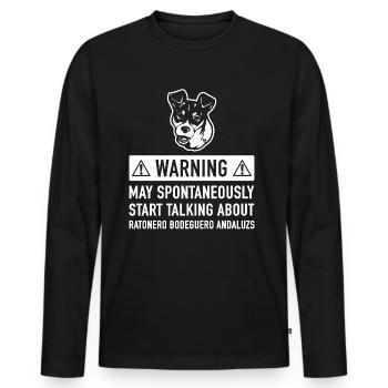 Drôle Ratonero Bodeguero Andaluzs Idée cadeau - T-shirt manches longues Premium bio Homme - noir - Devant - Nico (187cm)