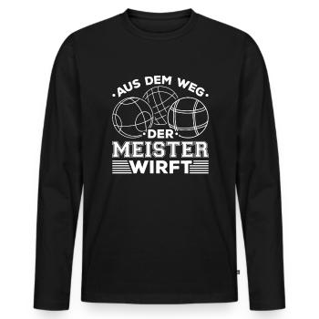 Boule Meister Boule Petanque - Männer Premium Bio Langarmshirt - Schwarz - Vorne - Nico (187cm)