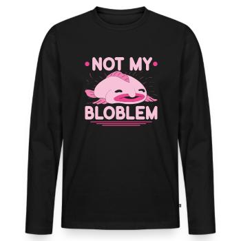 Blobfish Nicht Mein Bloblem - Männer Premium Bio Langarmshirt - Schwarz - Vorne - Nico (187cm)