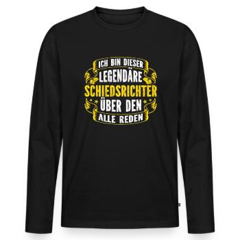 Schiedsrichter Legendär Referee Fußball Schiri - Männer Premium Bio Langarmshirt - Schwarz - Vorne - Nico (187cm)