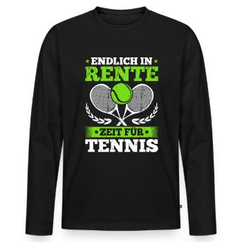 Rente Zeit Für Tennis Tennisspieler Rentner - Männer Premium Bio Langarmshirt - Schwarz - Vorne - Nico (187cm)