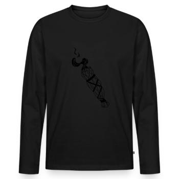 Smudge Sage Feather Spirituelle Hexerei - Männer Premium Bio Langarmshirt - Schwarz - Vorne - Nico (187cm)