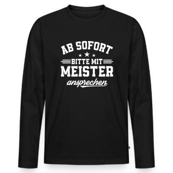 Master 2024 Master Craftsman's Certificate Passed Master Craftsman's Examination - Men's Premium Organic Long Sleeve Shirt - black - Front - Nico (187cm)
