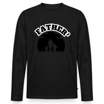 Father² 2 Enfants Garçon Et Fille Noir - T-shirt manches longues Premium bio Homme - noir - Devant - Nico (187cm)