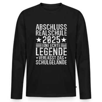 Diplôme d’études secondaires 2025 : la légende s’en va - T-shirt manches longues Premium bio Homme - noir - Devant - Nico (187cm)