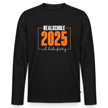 Secondary school graduation 2025 I'm done - Men's Premium Organic Long Sleeve Shirt - black - Front - Nico (187cm)