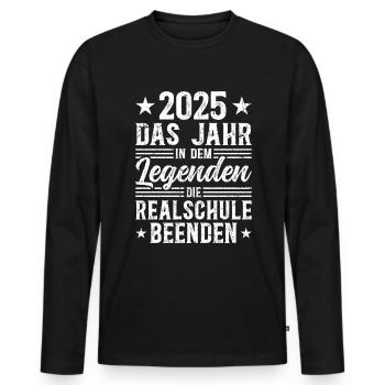 Remise des diplômes d’études secondaires 2025 : Fin des légendes - T-shirt manches longues Premium bio Homme - noir - Devant - Nico (187cm)