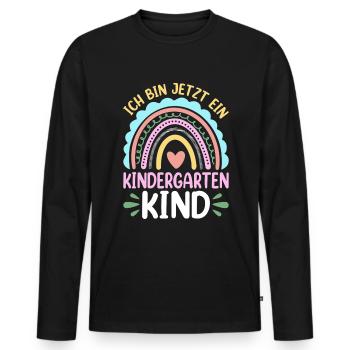 Enfants Maternelle Enfant Arc-en-ciel Fille - T-shirt manches longues Premium bio Homme - noir - Devant - Nico (187cm)
