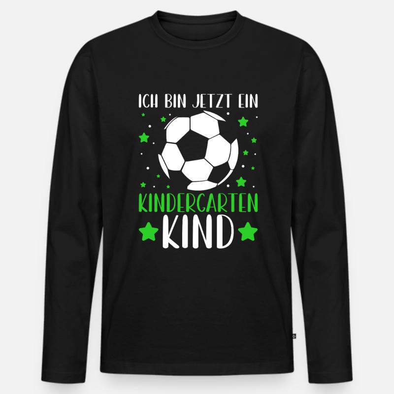 Kinder Kindergartenkind Regenbogen Mädchen - Männer Premium Bio Langarmshirt - Schwarz