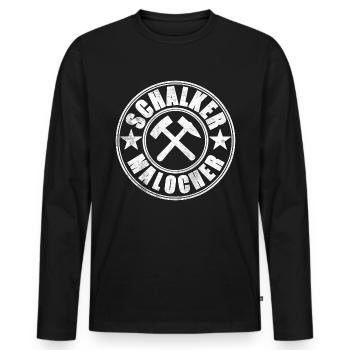 Schalker Malocher - Männer Premium Bio Langarmshirt - Schwarz - Vorne - Nico (187cm)