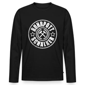 Ruhr pot Schalke - Men's Premium Organic Long Sleeve Shirt - black - Front - Nico (187cm)