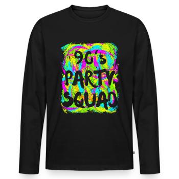 90s Party Outfit Neon Look Retro - Men's Premium Organic Long Sleeve Shirt - black - Front - Nico (187cm)