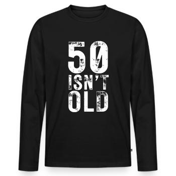 50th Birthday Women's Men's Decoration 50 Years Funny - Men's Premium Organic Long Sleeve Shirt - black - Front - Nico (187cm)