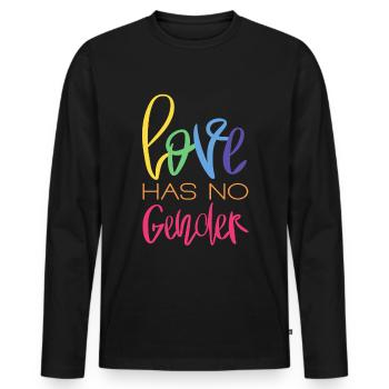 LGBTQ Gay Pride Month Rainbow Love is Love - Männer Premium Bio Langarmshirt - Schwarz - Vorne - Nico (187cm)