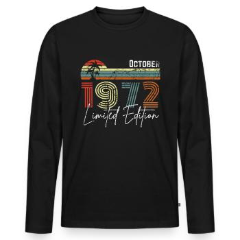 40 ans Octobre 1982 Vintage Édition Limitée - T-shirt manches longues Premium bio Homme - noir - Devant - Nico (187cm)
