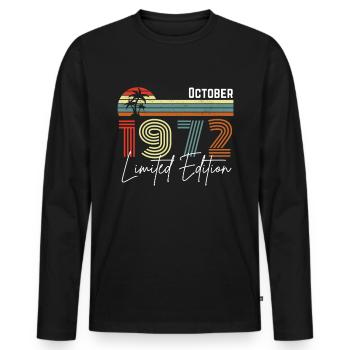 40 ans Octobre 1982 Vintage Édition Limitée - T-shirt manches longues Premium bio Homme - noir - Devant - Nico (187cm)