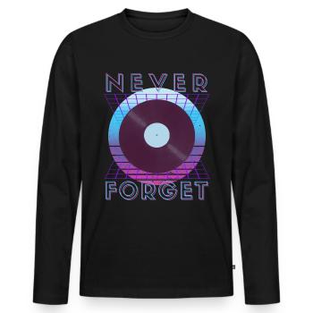 Never Forget Retro 80s 90s Nostalgia - Men's Premium Organic Long Sleeve Shirt - black - Front - Nico (187cm)