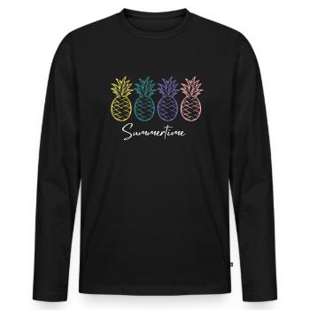 Summertime Summer Shirt Women Men - Men's Premium Organic Long Sleeve Shirt - black - Front - Nico (187cm)