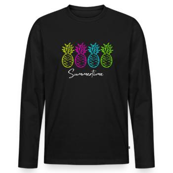 Summertime Summer Shirt Women Men - Men's Premium Organic Long Sleeve Shirt - black - Front - Nico (187cm)