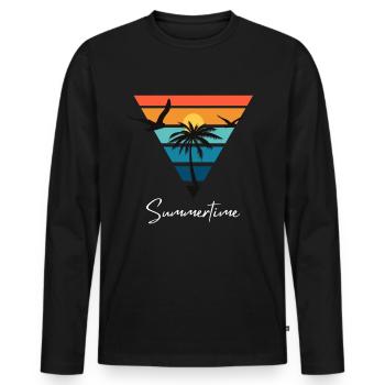 Summertime Summer Shirt Women Men - Men's Premium Organic Long Sleeve Shirt - black - Front - Nico (187cm)