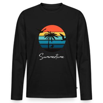 Summertime Summer Shirt Women Men - Men's Premium Organic Long Sleeve Shirt - black - Front - Nico (187cm)