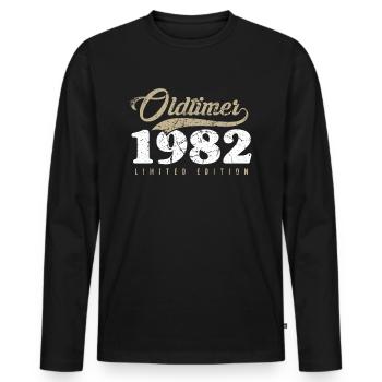 geburtstag oldtimerOldtimer 1982 40e anniversaire 40 - T-shirt manches longues Premium bio Homme - noir - Devant - Nico (187cm)