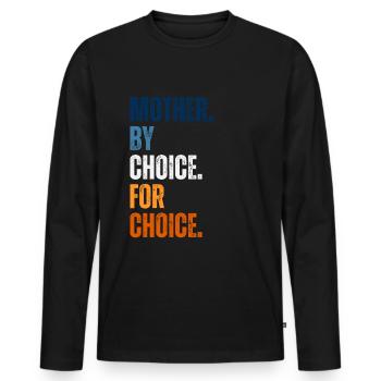 Mère par choix pour le choix Féministe - T-shirt manches longues Premium bio Homme - noir - Devant - Nico (187cm)