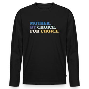 Mère par choix pour le choix Féministe - T-shirt manches longues Premium bio Homme - noir - Devant - Nico (187cm)