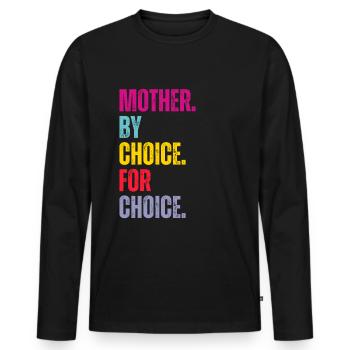 Mère par choix pour le choix Féministe - T-shirt manches longues Premium bio Homme - noir - Devant - Nico (187cm)