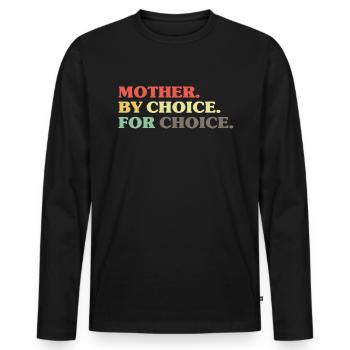 Mère par choix pour le choix Féministe - T-shirt manches longues Premium bio Homme - noir - Devant - Nico (187cm)