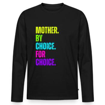 Mère par choix pour le choix Féministe - T-shirt manches longues Premium bio Homme - noir - Devant - Nico (187cm)