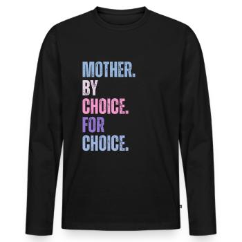 Mère par choix pour le choix Féministe - T-shirt manches longues Premium bio Homme - noir - Devant - Nico (187cm)