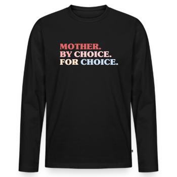 Mère par choix pour le choix Féministe - T-shirt manches longues Premium bio Homme - noir - Devant - Nico (187cm)