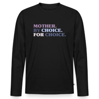 Mère par choix pour le choix Féministe - T-shirt manches longues Premium bio Homme - noir - Devant - Nico (187cm)