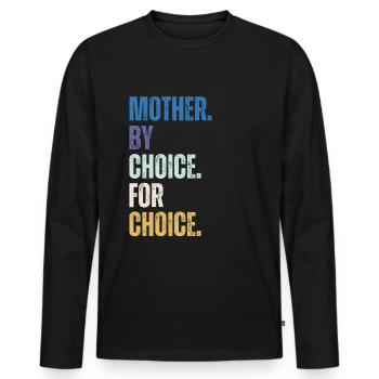 Mère par choix pour le choix Féministe - T-shirt manches longues Premium bio Homme - noir - Devant - Nico (187cm)