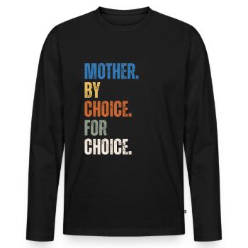 Mère par choix pour le choix Féministe - T-shirt manches longues Premium bio Homme - noir - Devant - Nico (187cm)