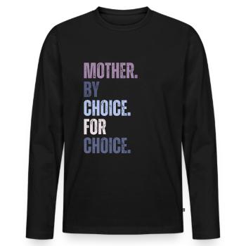 Mère par choix pour le choix Féministe - T-shirt manches longues Premium bio Homme - noir - Devant - Nico (187cm)