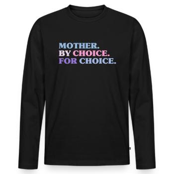 Mère par choix pour le choix Féministe - T-shirt manches longues Premium bio Homme - noir - Devant - Nico (187cm)