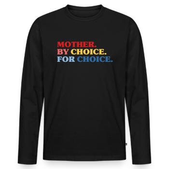 Mère par choix pour le choix Féministe - T-shirt manches longues Premium bio Homme - noir - Devant - Nico (187cm)