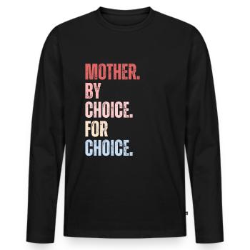 Mère par choix pour le choix Féministe - T-shirt manches longues Premium bio Homme - noir - Devant - Nico (187cm)