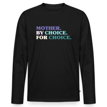 Mère par choix pour le choix Féministe - T-shirt manches longues Premium bio Homme - noir - Devant - Nico (187cm)