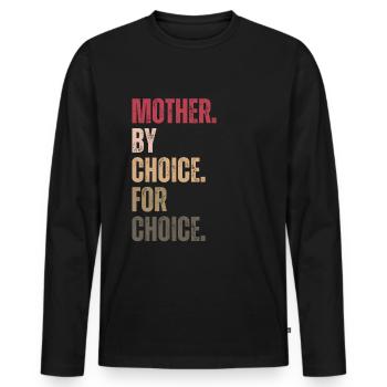 Mère par choix pour le choix Féministe - T-shirt manches longues Premium bio Homme - noir - Devant - Nico (187cm)