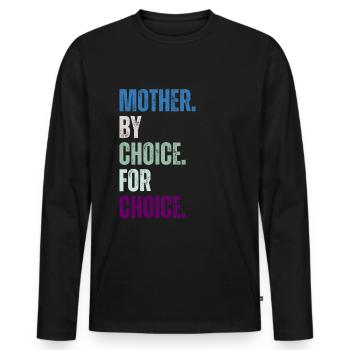 Mère par choix pour le choix Féministe - T-shirt manches longues Premium bio Homme - noir - Devant - Nico (187cm)