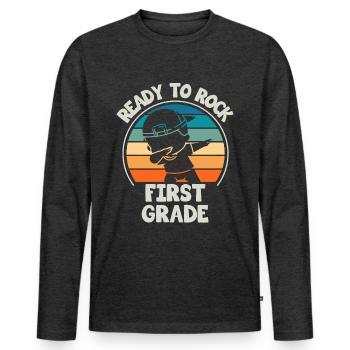 First grade teachers back to school - Men's Premium Organic Long Sleeve Shirt - heather anthracite - Front - Nico (187cm)