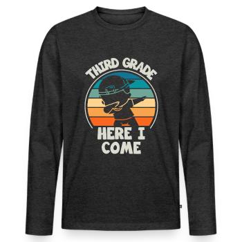 Third Grade Teachers For Back to School - Men's Premium Organic Long Sleeve Shirt - heather anthracite - Front - Nico (187cm)
