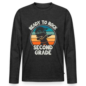 Second grade teacher for back to school - Men's Premium Organic Long Sleeve Shirt - heather anthracite - Front - Nico (187cm)