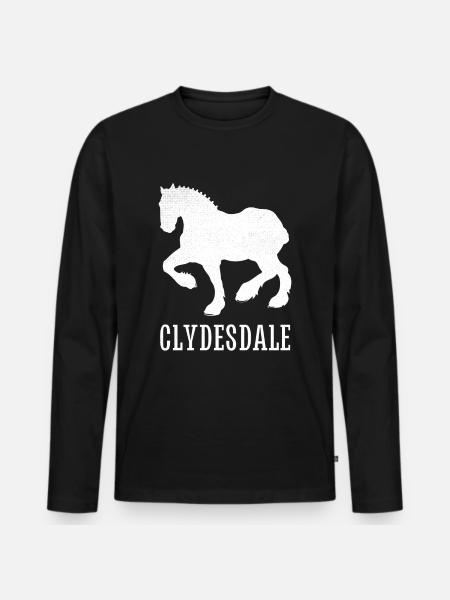 Clydesdale Hemd Clydesdale Rider - Männer Premium Bio Langarmshirt - Schwarz