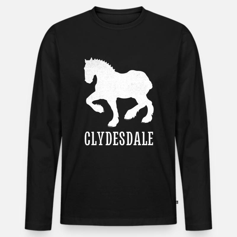 Clydesdale Hemd Clydesdale Rider - Männer Premium Bio Langarmshirt - Schwarz